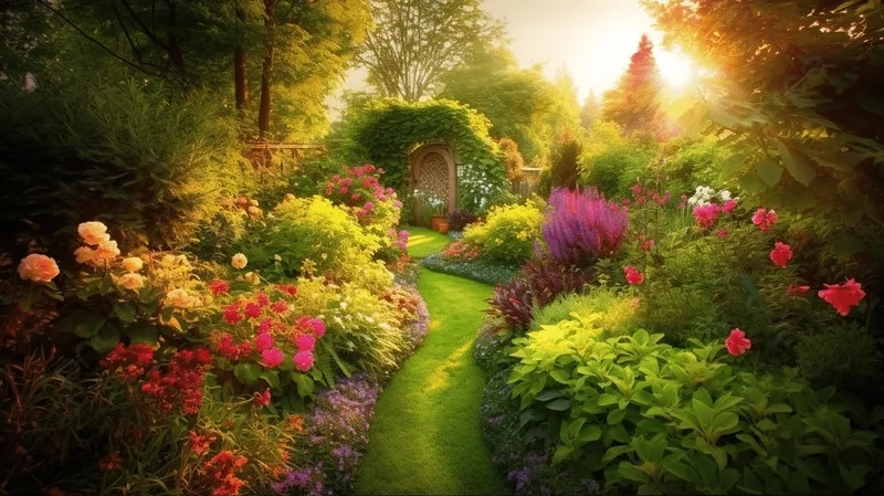 Sự tinh tế thể hiện qua background vườn cây tối giản