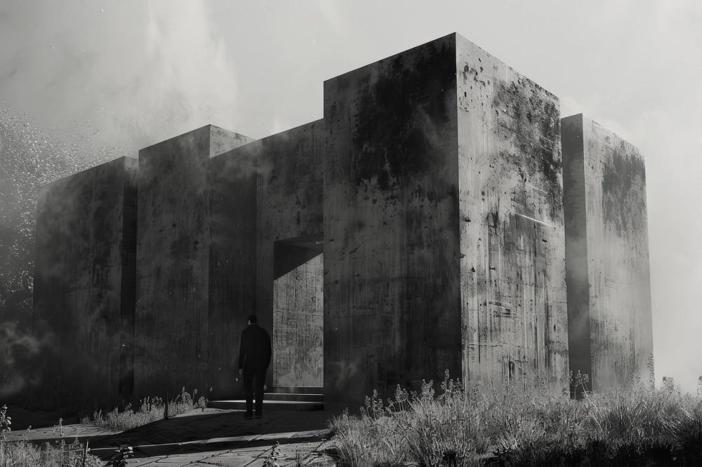 Tinh tế và mạnh mẽ với background sự kiện brutalism tối giản